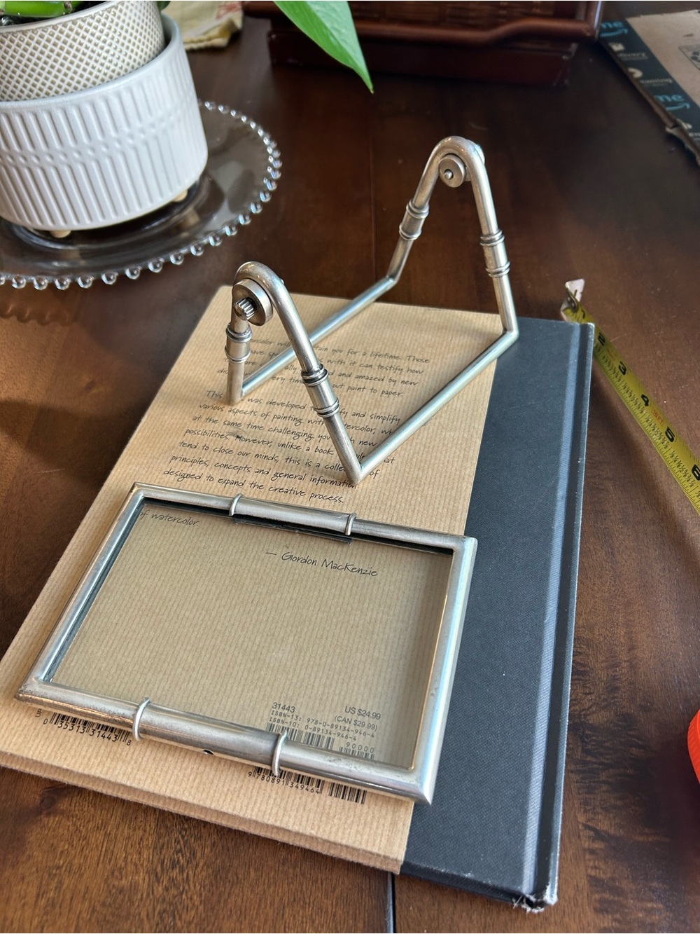 Restoration Hardware Silver Metal industrial style swinging picture frame - Picture 3 of 10